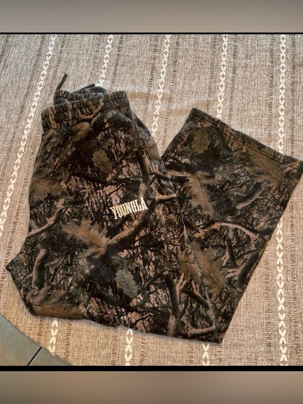 Youngla Men’s Baggy Dark Tree Camo Sweatpants